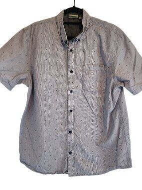 Vans Print Button Up Shirt Blue Mens size L